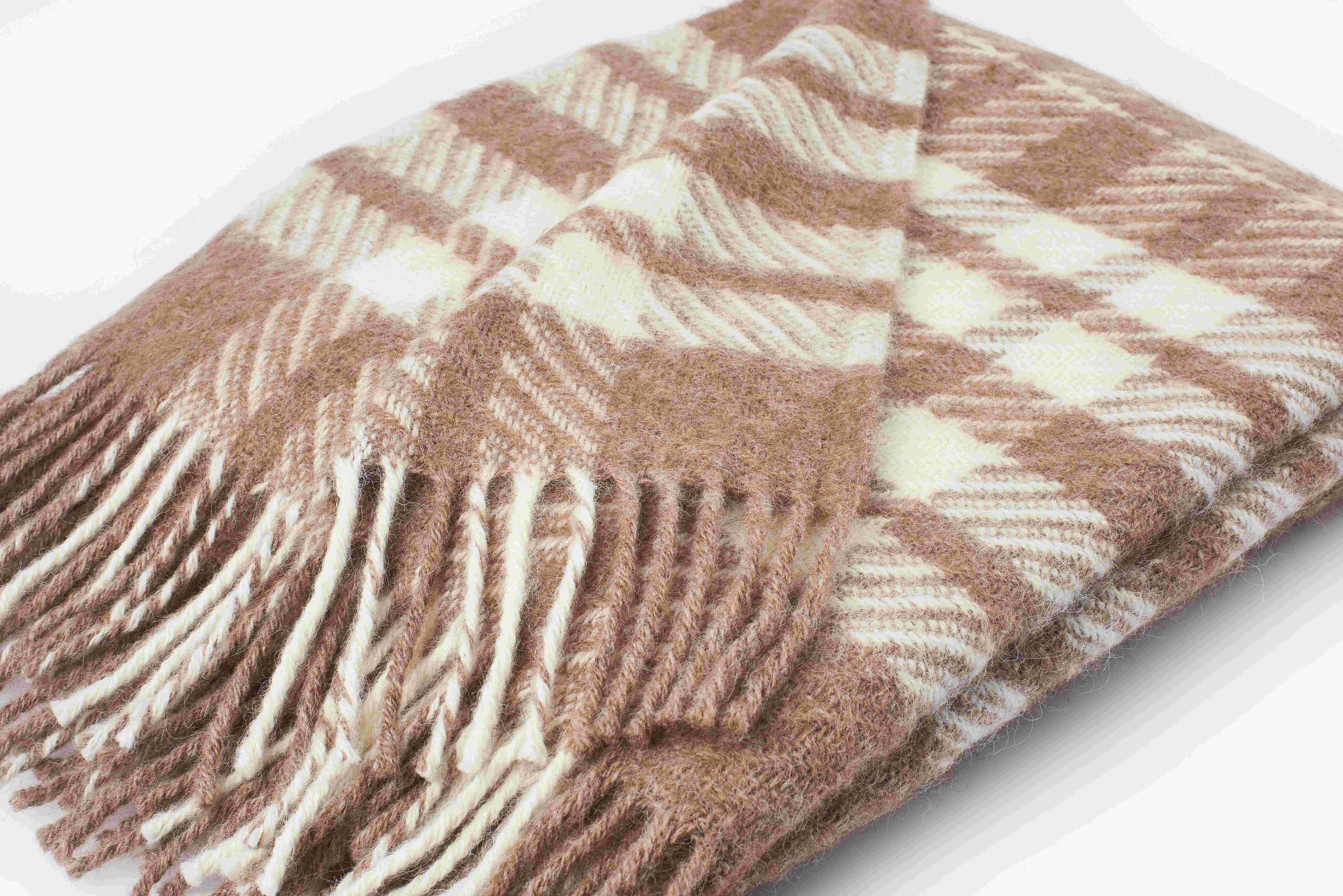 Alpaka  Mohair  Camel Throw Ilario Undyed natural alpaca colors white - beige