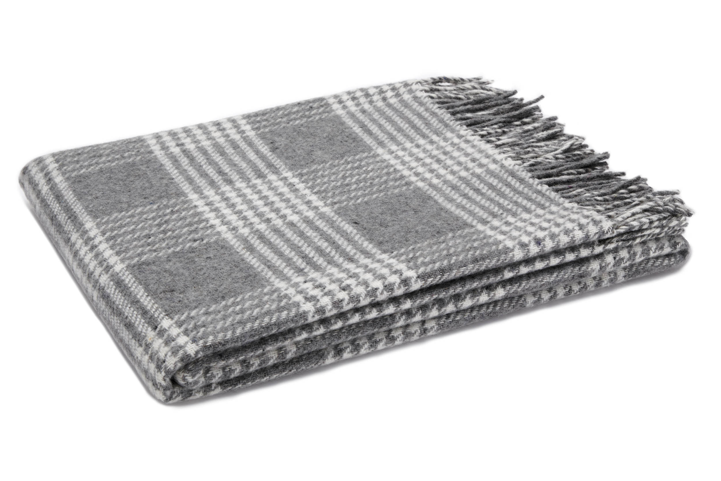 Recycled Wool Throw Jonis Bianco Pantone4-4301 Brina Pantone7-4402 Checks